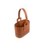 Canasta ovalada de cuerina suela con guarda