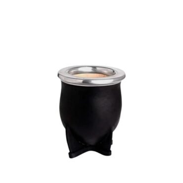 Mate camionero negro virola aluminio lisa