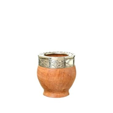 Mate imperial algarrobo virola alpaca cincelado