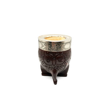 Mate imperial buho repujado virola alpaca
