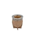 Mate imperial cuero crudo virola alpaca lisa