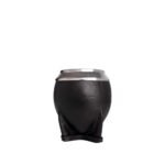 Mate torpedo negro virola acero liso
