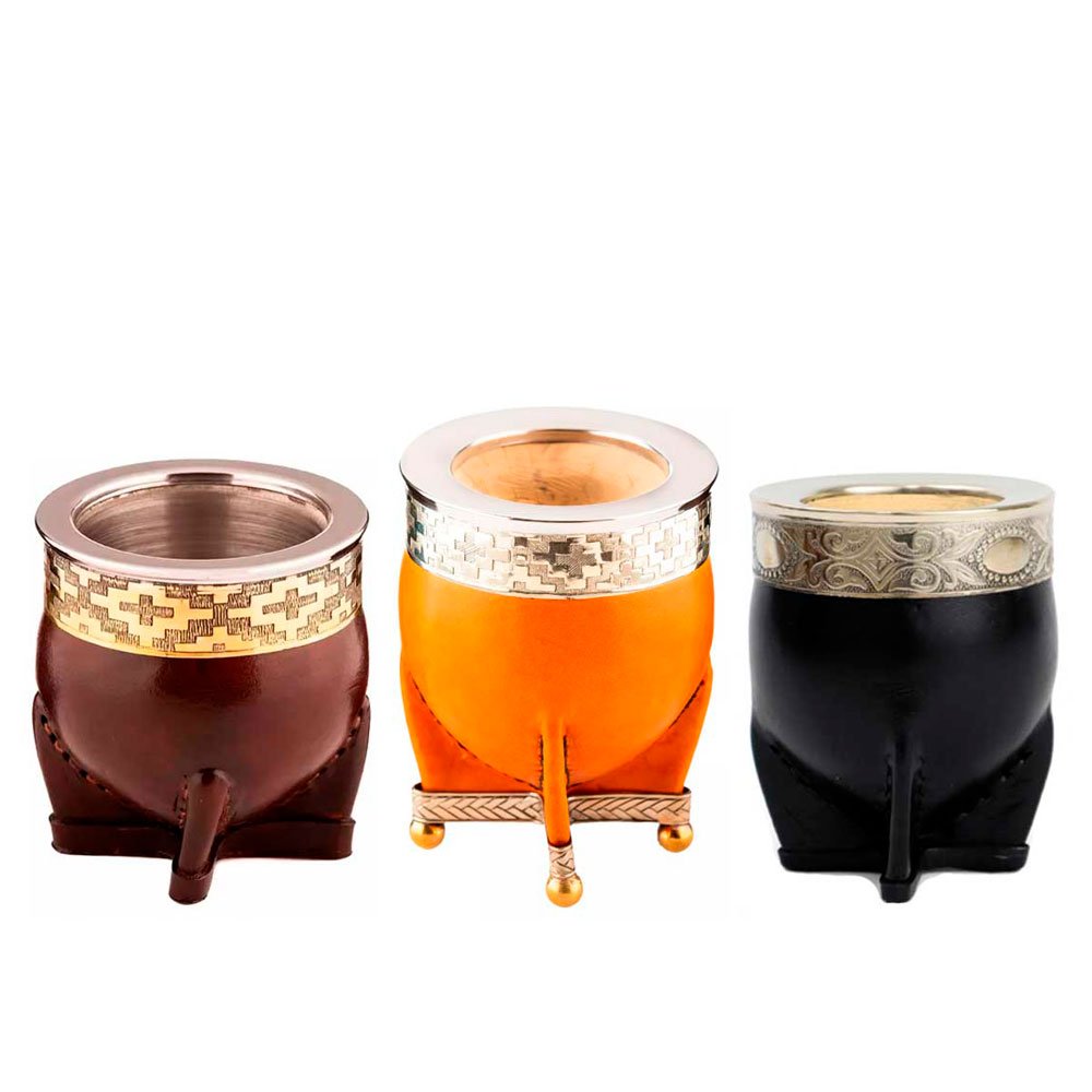 Mates imperiales premium de calabaza, algarrobo, acero con virolas de alpaca, acero y bronce