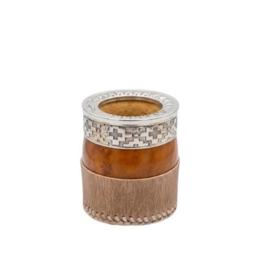 Mate imperial campero virola alpaca cincelada con base