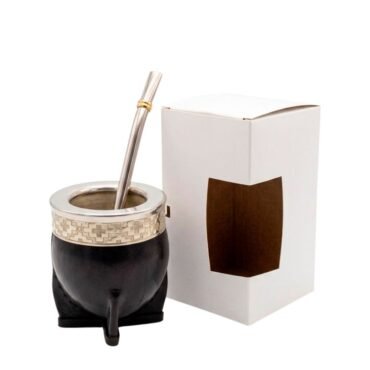 Mate imperial deluxe negro con bombilla y caja de regalo