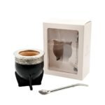 Mate imperial virola alpaca con bombilla y caja de regalo
