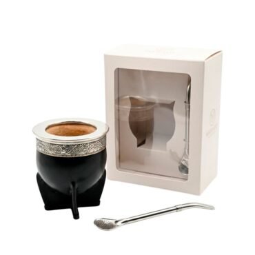 Mate imperial virola alpaca con bombilla y caja de regalo