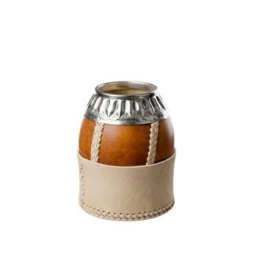 Mate torpedo campero tiento con base y virola alpaca cincelada
